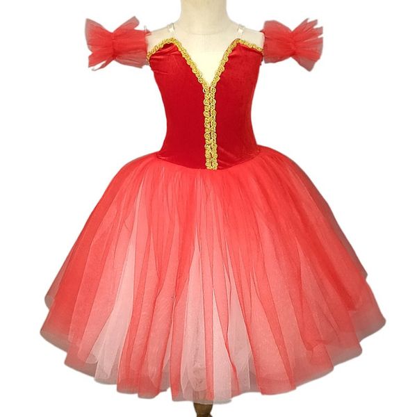 Dancewear Girl Ballet Tutu Mesh Dress Bambini Stage Performance Costume Abbigliamento da ballo professionale per bambini Swan Lake Dance Performance Abbigliamento 230520