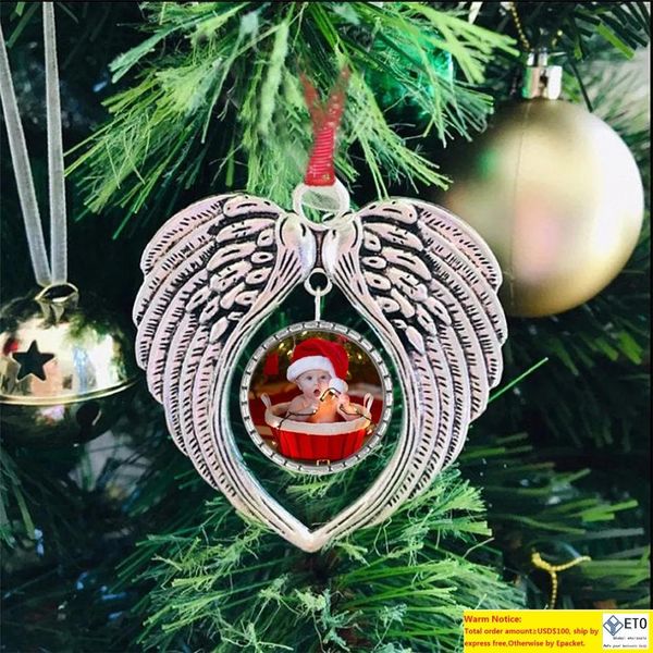 dhl gratuito sublimazione spazi vuoti angelo ala ornamento decorazioni natalizie ali d'angelo forma vuota aggiungi la tua immagine di sfondo