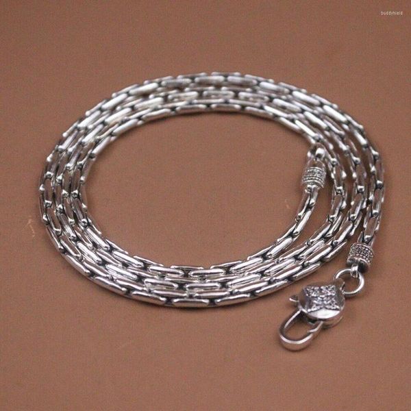 Ketten Echte Halskette aus 925er Sterlingsilber, 3 mm lange Kabelgliederkette, 23,6 Zoll