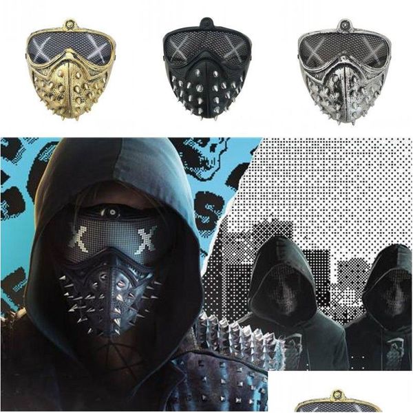 Maschere per feste Halloween Punk Devil Mask Cosplay Rivet Death Grim Reaper Masquerade Drop Delivery Home Garden Festive Supplies Dh8Qj