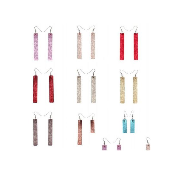 Candelador Dangle 1x6.6cm Brincos de couro de moda para mulheres longas fitas de festas em forma de festa Jóias de casamento presentes de Natal Drop Dhcl6