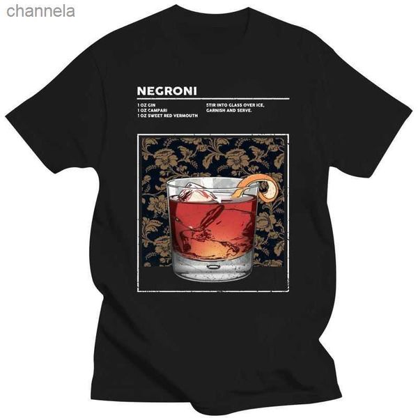 Herren T-Shirts Neues Mixed Drink Cocktail Negroni Liquor T-Shirt Happy Hour Barkeeper Sommer Baumwolle Kurzarm O-Ausschnitt Herren T-Shirt 2021 S-3XL