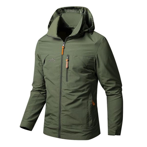 Jackets masculinos homens impermeáveis ​​jaqueta militar Spring outono windbreaker esportes ao ar livre com capuz e tamanho casual casual casaco tático