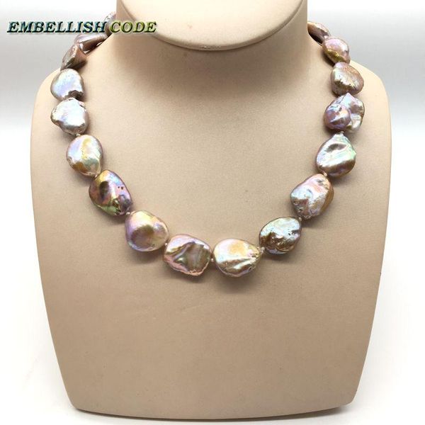 Collane Collana di perle viola dorate Keshi Quadrato irregolare in stile barocco Perle coltivate d'acqua dolce naturali Gioielli speciali