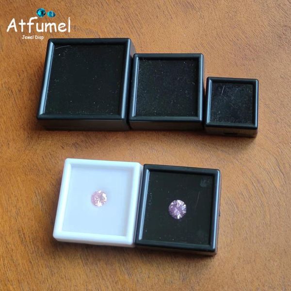 Caixas por atacado Loose Gemstone Gift Jewelry Box Stone Plástico Jóias Gem Jóias Mostrando Caixa de Embalagem de Jóias de Pedra de pedras preciosas