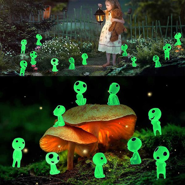 Articoli novità 5/10PCS Fantasma Luminoso Albero Elfi Spirito Principessa Mononoke Micro Paesaggio Figura Ornamento Incandescente Miniatura Giardino Statua Decor G230520