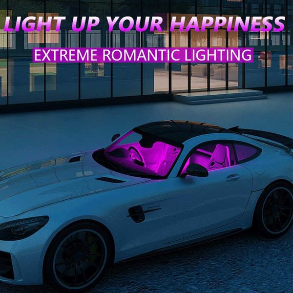 Auto Luci per auto 24 Led Bar Striscia automobilistica Universale Umore Piede Luce Accendisigari Usb Lampada decorativa per atmosfera Lampada di segnalazione