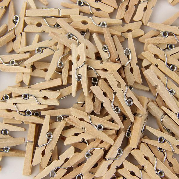 50pcs küçük boyutta 30mm sevimli doğal ahşap klipsler zanaat dekorasyon po kağıt not ped peg clothespin çok fonksiyon