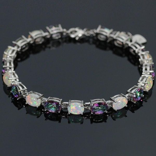 Pulseiras JLB052 Trendy Precious Fire Opal Gem Pulseiras de cristal roxo para mulheres joias elegantes melhor presente para amantes