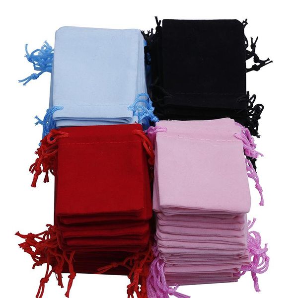 Scatole Spedizione gratuita 200 pezzi da 7x9 cm sacchetto per sacchetto per la bowstring di velluto/borsa per gioielli sacche da regalo natalizio/matrimonio nero/rosso/rosa/blu