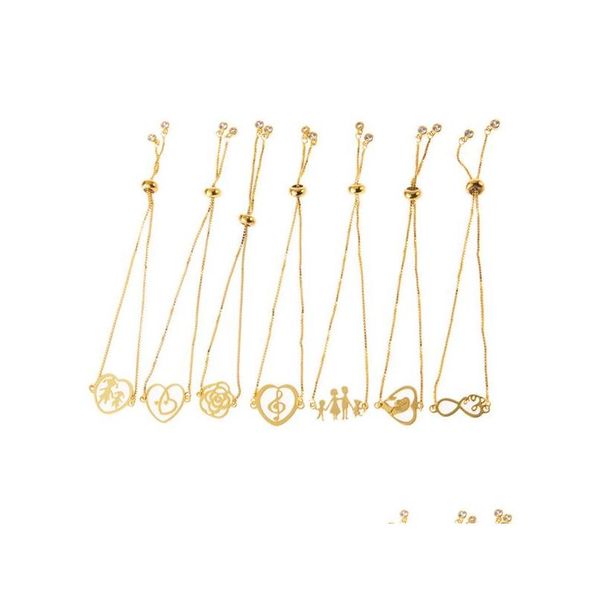 Bracelets de charme moda aço inoxidável para mulheres criativas de zircão de zircão meninas de ouro Melhor entrega de gotas de entrega de jóias DHRH3