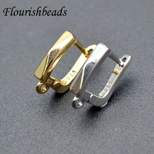 Polnischer 13 x 13 mm hochwertiger, nickelfreier Goldüberzug, facettierte Ohrringhaken aus Metall für Damen, Schmuckherstellung, Lieferant, 30 Stück/Menge