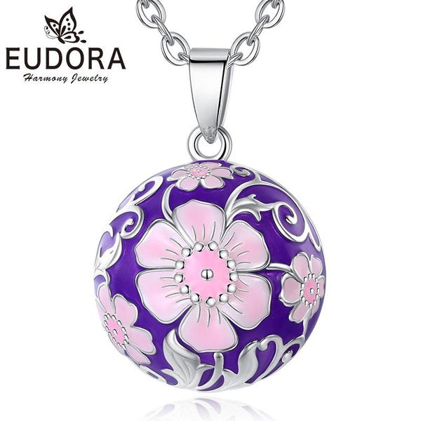 Halsketten Eudora Harmony Ball 20mm rosa Blumenheiztkette Halskette Schwangerschaft Glockengelte Angel Caller Bola Schöne Frauenschmuck Geschenk