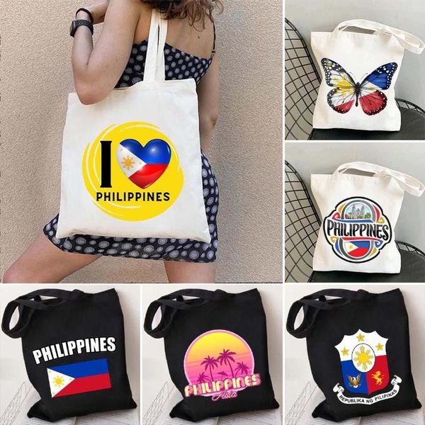 Bolsas de noite Coração Filipinas Bandeira country Mapa Batão de armas Viagem Lão de borboleta Landmark ombro comprador de tela