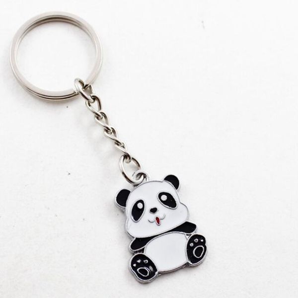 Vintage Cartoon Emaille Panda Schlüsselbund Für Schlüssel Auto Schlüssel Ring Steampunk Punk Hip Hop Paar Anhänger Schlüssel Ketten Schmuck Kinder bijoux