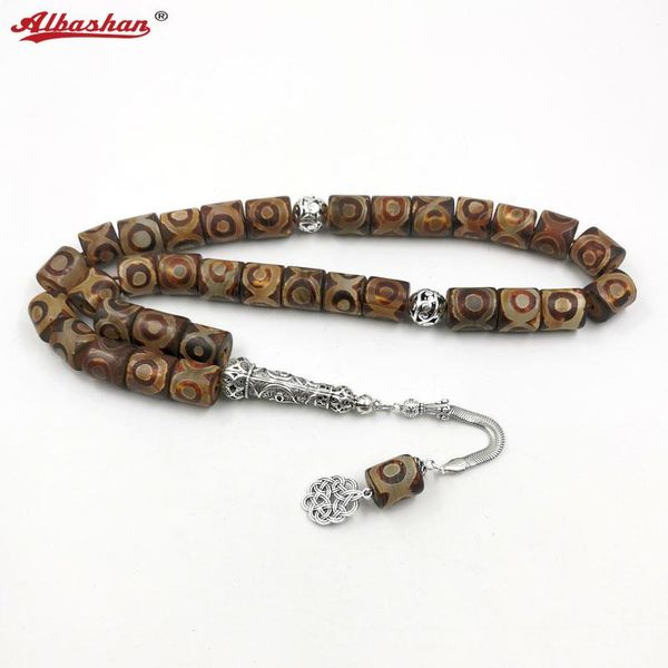 Roupas Tasbih homens velhos dzi agates pedra grande tamanho grande misbaha gem pedra preciosa miudares de oração muçulmana