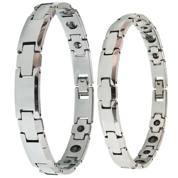 Pulseira de casal de metal pesado tungstênio cruz pulso pulseiras masculinas cuidados de saúde germânio pulseira magnética pulseira amante jóias presentes