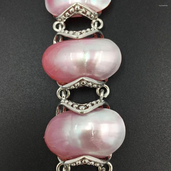 Braccialetti con ciondoli Bellissimi gioielli Bracciale con perline in madreperla rosa Shell Art Donna Uomo 7-9 