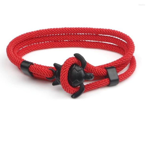 Braccialetti con ciondoli VENTFILLE Catena di corda in lega di tartaruga di mare di colore rosso per gli amanti del regalo di appuntamento della ragazza delle donne placcato Goccia di gioielli classici