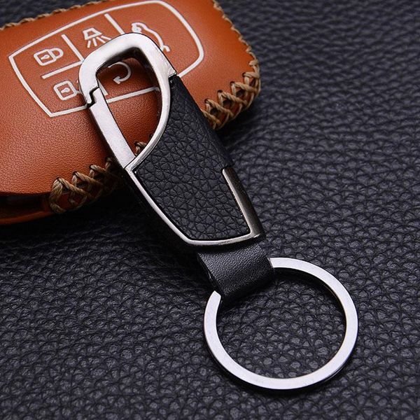 Keychains 2023 Moda de alta qualidade masculino de couro real Chain Chain Ring Design Gift Metal para venda