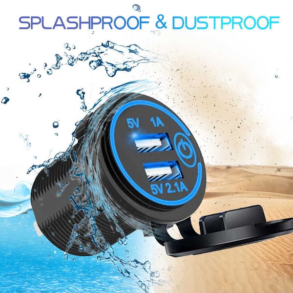 Auto 12v-24v Auto Dual USB Ladegerät Buchse USB Steckdose Wasserdichte 3,1 eine Schnelle Ladegerät Buchse mit Touch Schalter für Boot Marine Motorrad