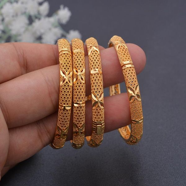 Bangle Cor de Ouro Moeda de Cobre Bebê Bangles Para Crianças Cild Dubai Israel Jóias Gold CuffBracelet Anel Meninos Crianças Árabes Presentes de Aniversário