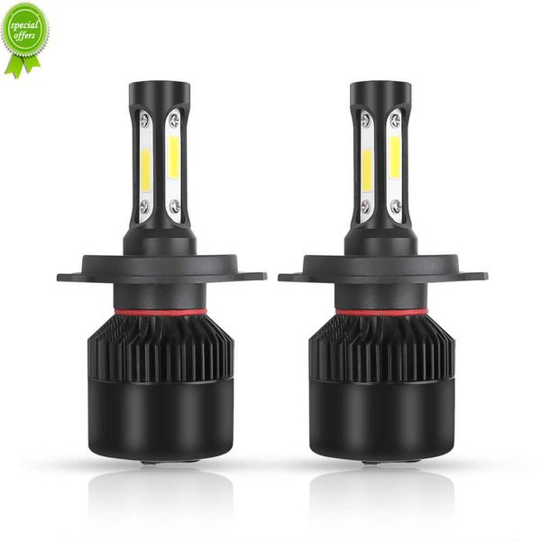 NOVO 2PCS H4 LED CARRATULHO 3 COB CHIPS AUTO S2 BULBES DE LUDRO DE CABEÇA DE CARRO 72W 8000LM ACESSÓRIOS DE CAR