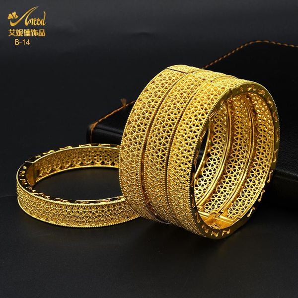 Bangle ANIID Moda Indiana 24K Banhado A Ouro Pulseira Pulseira Jóias Presentes Mulheres Festa Noiva Presentes de Casamento Jóias Marroquinas Atacado