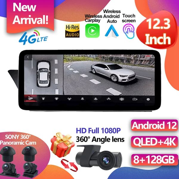 Pour Audi A4 A5 S4 S5 A4L B8 2009-2017 12.3 pouces Carplay Android 12 lecteur de voiture multimédia Radio stéréo Auto BT GPS Navigation-5