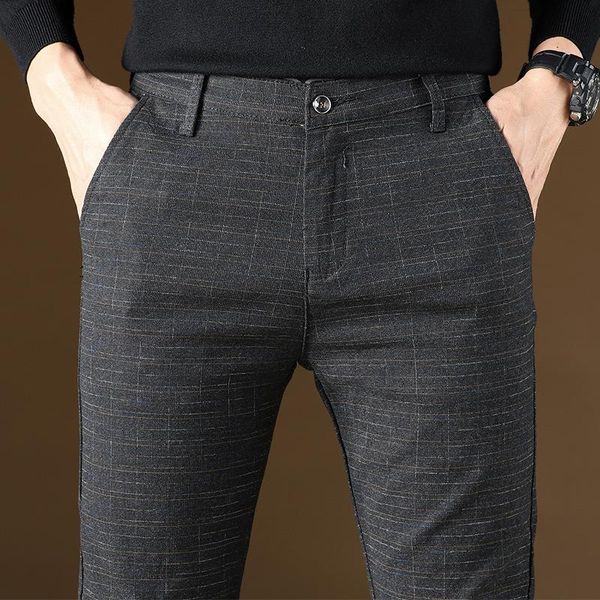 Calças masculinas Primavera Design do verão Casual Cotton Pant reto calça reta de moda machos