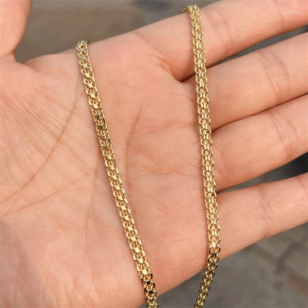 Bracelets de link 2023 Pétalas de cor de ouro da moda forma de colar de corrente de pescoço longa para feminino para mulheres colares de colarinho de colar