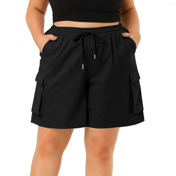 Pantaloncini da donna Pantaloni cargo sottili estivi da donna Tasche con coulisse Casual Camicie da notte a maniche corte grandi per le donne Sci da donna