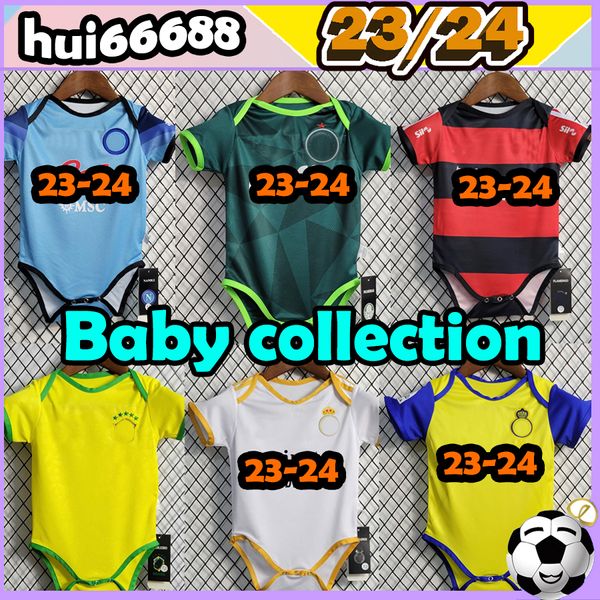 23/24 Baby-Set, Fußball-Trikots, Club-Baby-Fußballuniform-Kollektion 2023 2024, HAALAND GREALISH, Brasilien, Palmeiras, Flamengo, BENZEMA MADRIDS, Al-Nassr-Fußballtrikot