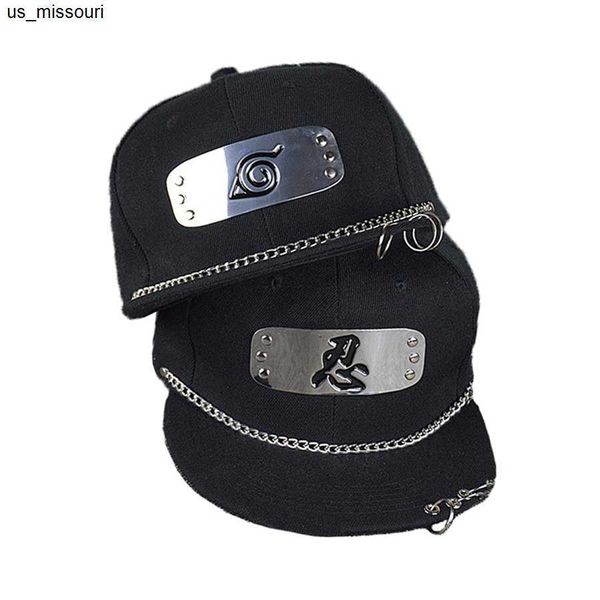 Ball Caps Herren Shorts Herbst Punk Stil Metall Ninja Cosplayer Hip Hop Flache Kappe für Männer Frauen Unisex Japanische Smiple Anime Snapback Hut Fit Cool PY24 J230520