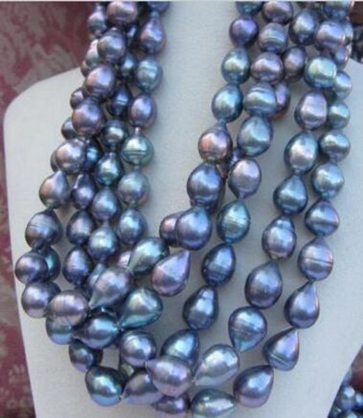Collane Collana di perle barocche blu nere enormi CALDE da 1113 mm del MARE DEL SUD Trasporto libero