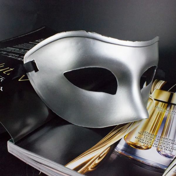 Máscara de luxo Máscara masculina veneziana máscara de máscara de máscara romana Máscaras de halloween máscara mardi gras meia máscara facial
