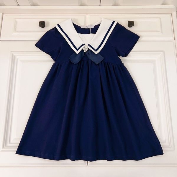 23ss детское дизайнерское платье для бренда для девочек модная круглая шея цветовые радужные платья все цветные платья для печать логотипо