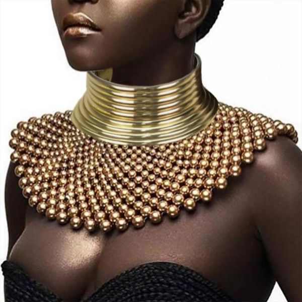 Halsketten Liffly Brand Afrikanische indische Schmuck handgefertigte Perlen Statement Halsketten für Frauen Kragen Perlen Halsketten Halskette Hochzeitskleid