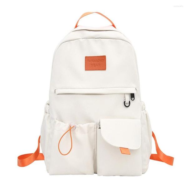 Bolsas escolares estudantes universitários rucksack de grande capacidade nylon moda de nylon cor de contraste ajustável para meninos adolescentes meninos