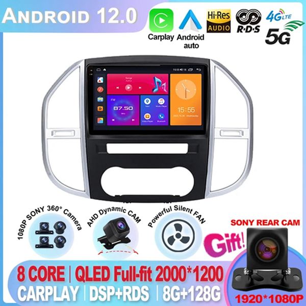 Android 12 Video Mercedes Benz Vito 3 W447 2014 - 2020 Navigasyon GPS Carplay Android Auto DVD Araba Radyo -3