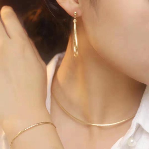Sets 18K reines Gold Spitze Halskette Ohrring Armband echte AU750 Solid Gold Kette schöne gehobene trendige klassische Party feinen Schmuck 18