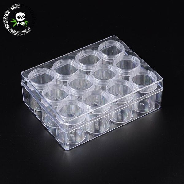 Caixas 12pcs/conjunto retângulo de plástico transparente recipientes de armazenamento