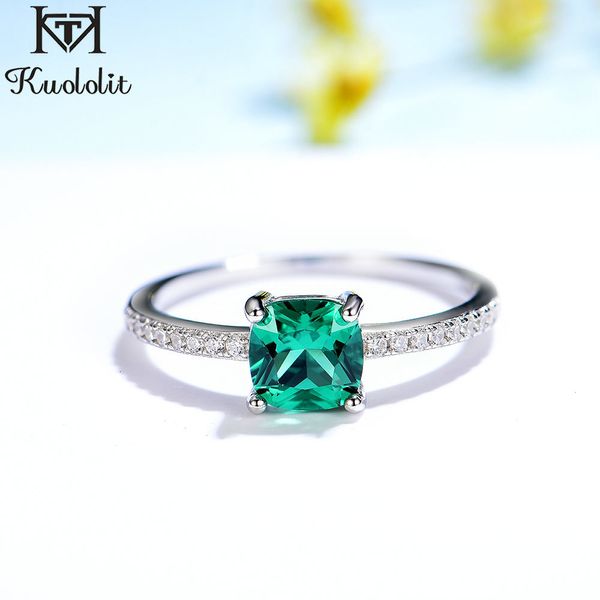 Anelli per coppie Kuololit Diaspore Gemstone Rings per donne Ragazze Solid 925 Sterling Silver Wedding Engagement Topaz Emerald Sapphire Ring 230519