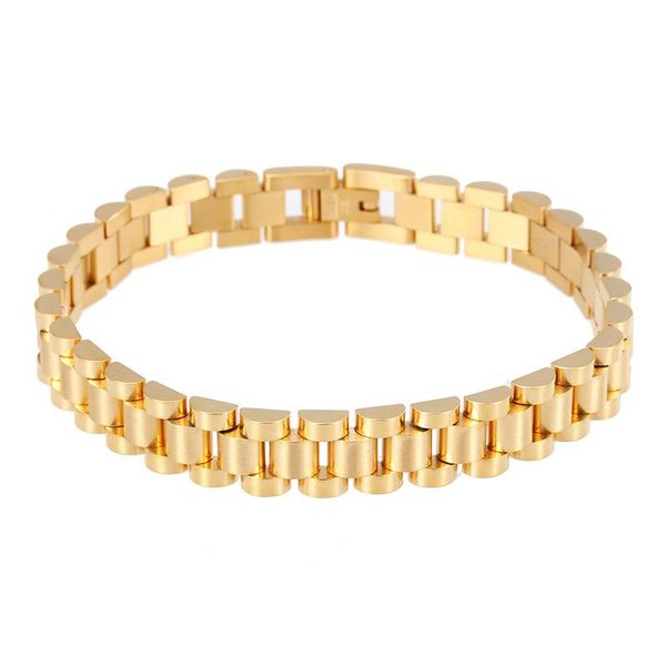 Pulseiras venda quente moda masculina cinta prata cor ouro pulseira de aço inoxidável amarelo chian bicicleta relógio corrente pulseira jewlry