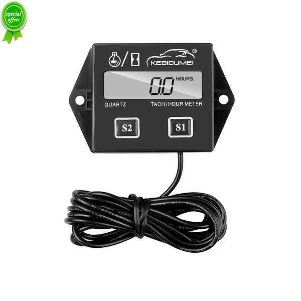 Novo motor à prova d'água do motor digital Tach hour tacomômetro RPM Indutive Indutive for Gasoline Motorcycle Marine Chainsraw Pit Bike Boat