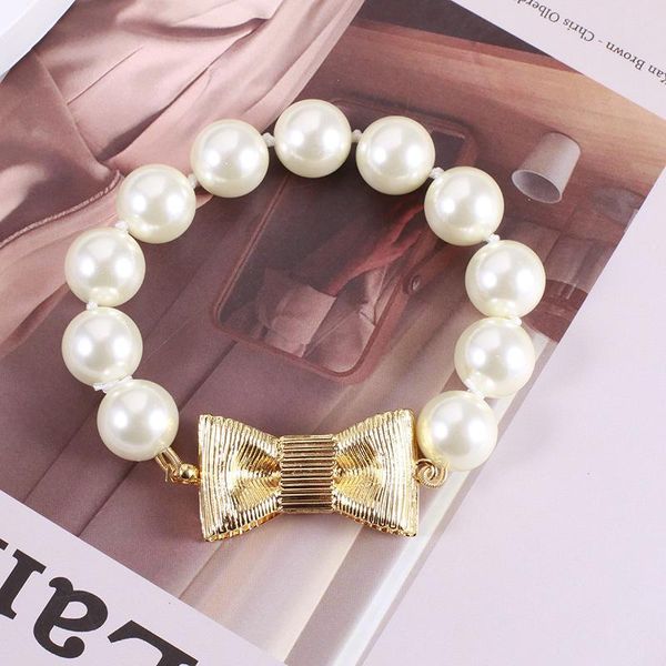 Armbänder Europäischen und Amerikanischen Schmuck Großhandel Retro Elegante Bogen Perle Perlen Armband Schmuck Für Frau 2022 Trend