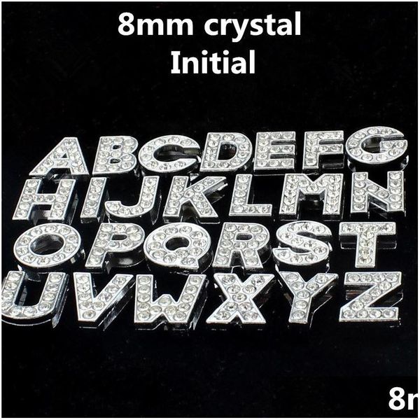 Altro 8Mm 26 Lettere Az Ciondoli Iniziali Pendenti Creazione Gioielli Accessori Fai Da Te Cristallo Strass Lettera Inglese Bracciale Collana D Dhdsp