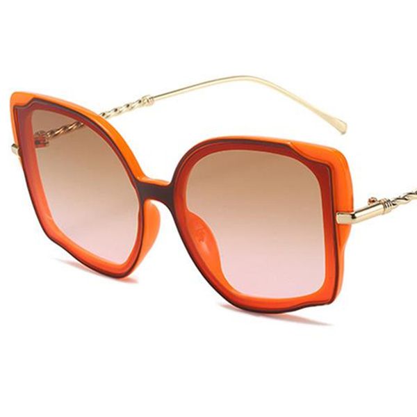 Хип-хоп солнцезащитные очки женские кошачий глаз солнцезащитные очки негабаритных оправа анти-УФ очки сплав твист дужки очки декоративные