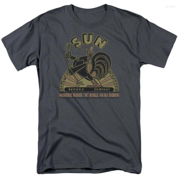 Herren-T-Shirts Sun Records Rooster Licensed Adult Shirt Present Casual Tee