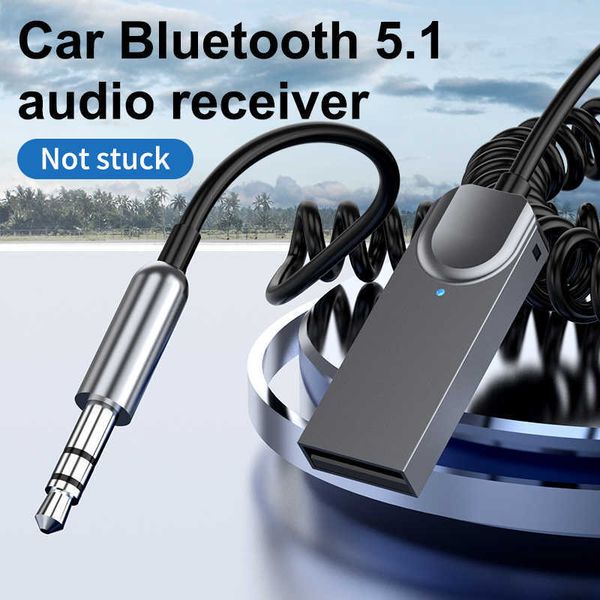 Adaptador auxiliar Bluetooth inalámbrico para coche, Dongle USB de 3,5mm, conector auxiliar de audio para coche, Bluetooth 5,1, Kit manos libres para receptor de coche, transmisor Bt